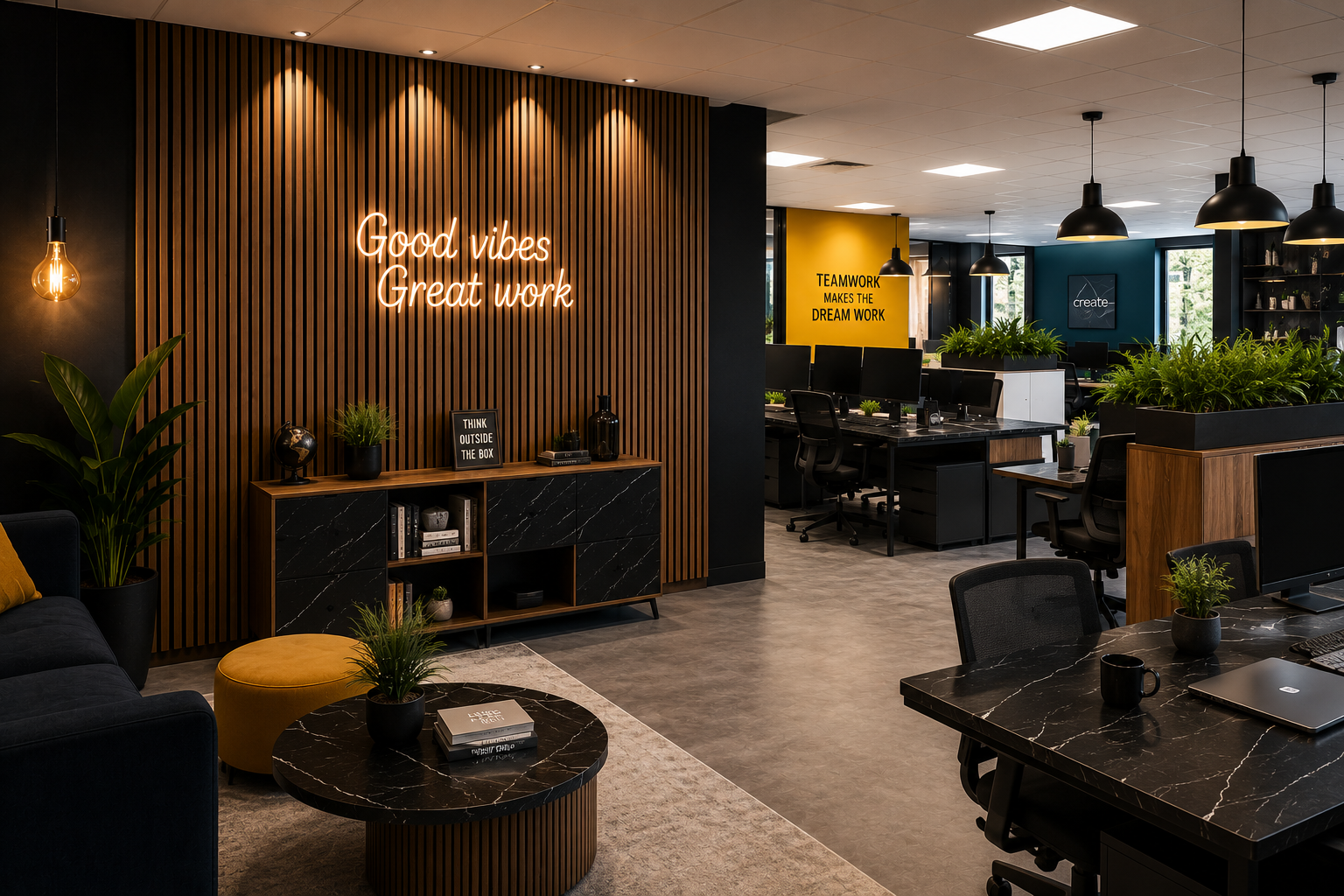 Espace vitrine — Good Vibes Coworking, réalisation Simpleasy Cover